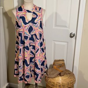Simply southern Starfish sleeveless key hole dress